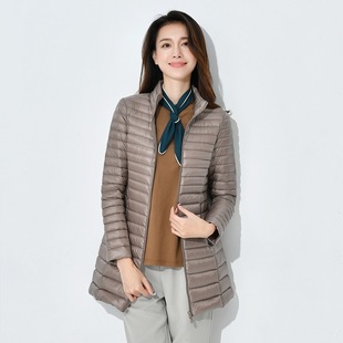 羽绒轻薄女装 冬装 立领白鸭绒外套 2025新款 日本优系羽绒服女中长款