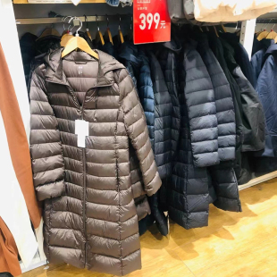 U库拆卸帽轻薄羽绒服女中长款2025新款大码白鸭绒宽松显瘦外套薄