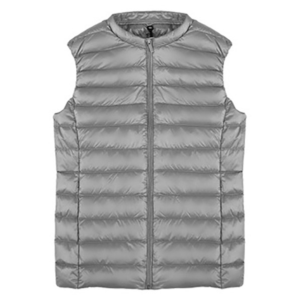 试衣间女装轻薄羽绒马甲女圆领时尚妈妈修身显瘦短款背心无袖外套