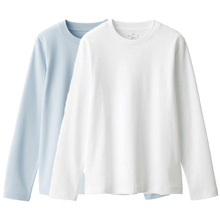 日本良品女装纯棉长袖t恤夏2024新款大码内搭白色不透打底上衣女