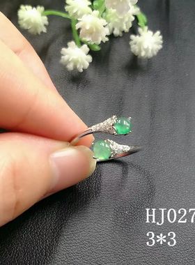 S925纯银圆形两粒空托戒指可镶钻