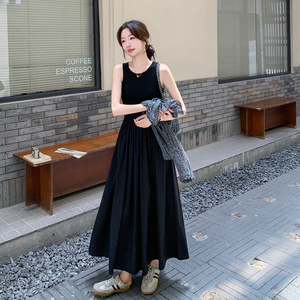 法式气质赫本风背心长裙女2025春秋季新款显瘦针织罩衫图片