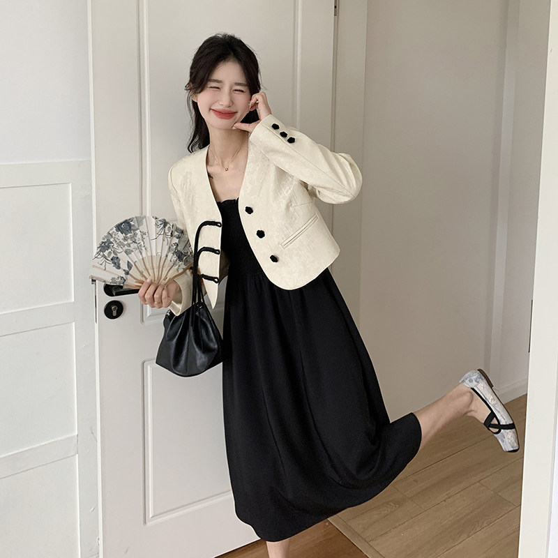 秋季女装小香风春秋时尚套装裙子文艺复古西装小清新显瘦气质高腰,女装短外套,维壹