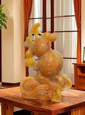 招财黄玉葫芦白菜小摆件装饰品客厅酒柜电视柜玄关书房博古架礼品