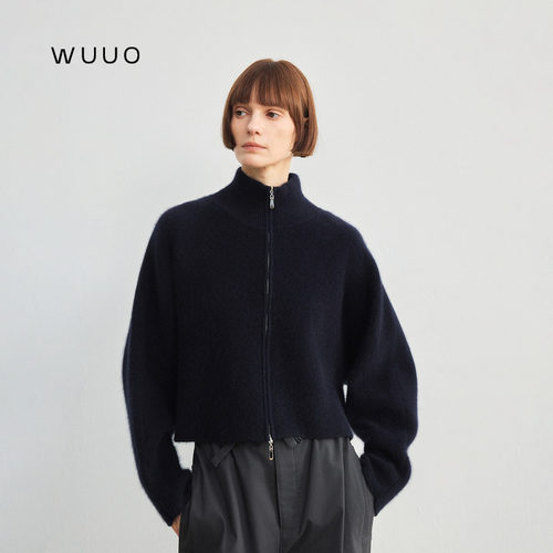 WUUO绵羊毛兔毛混纺毛衣外套