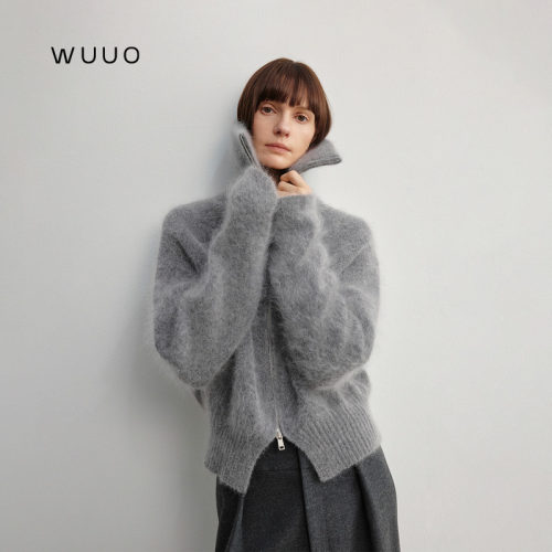 WUUO马海绒山羊绒外套女