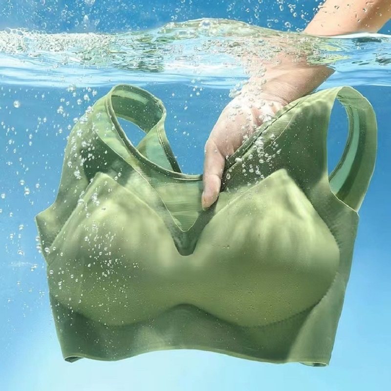 冰丝美背无痕内衣一体背心式大胸显小薄款网纱舒适透气女士文胸罩