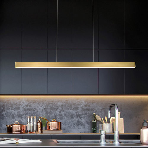 办公室一字金色长条灯