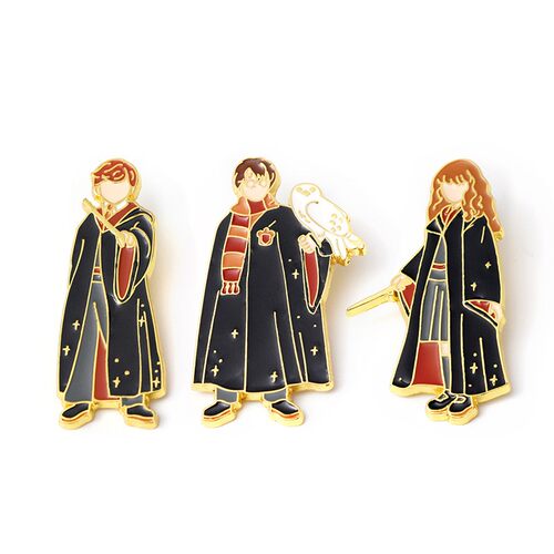 HP哈利波特电影周边赫敏罗恩 金属胸针徽章cosplay别针饰品