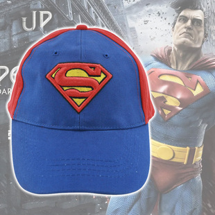 氪星超人S标志帽子 超人周边刺绣鸭舌帽 立体绣标质感更强