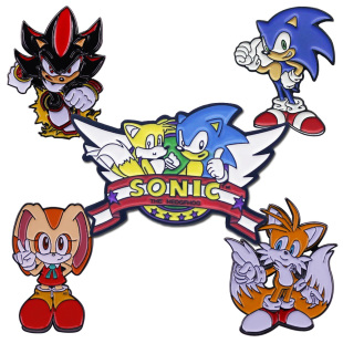 游戏周边 音速刺猬索尼克胸针 奶油兔暗影塔尔斯卡通金属徽章别针