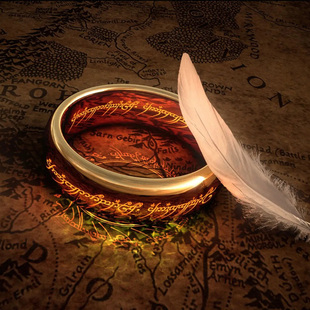 优质版 指环王周边至尊魔戒  霍比特人符文戒指项链 配链子