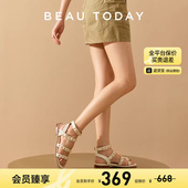 平底凉鞋 白色单鞋 女凉鞋 防滑沙滩鞋 清仓款 BeauToday罗马凉鞋