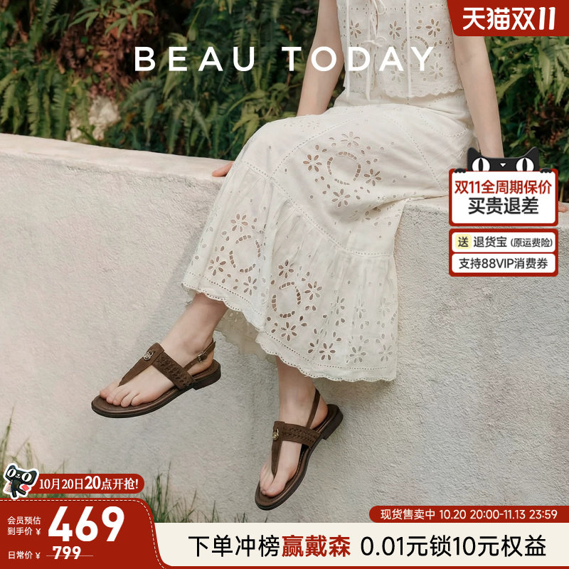 BeauToday罗马凉鞋女款2026新款夏季外穿凉拖鞋BT沙滩鞋复古鞋子
