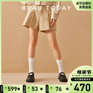 夏季 BeauToday真皮乐福鞋 女2024新款 女厚底英伦小皮鞋 BT粗跟单鞋