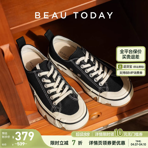 BeauToday厚底帆布鞋女款