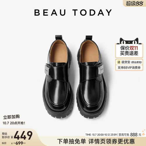 beautoday厚底乐福鞋英伦风