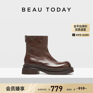 BeauToday厚底烟筒靴英伦风