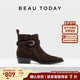 春季 BeauToday短靴女款 2026新款 踝靴切尔西靴女英伦风西部靴女靴