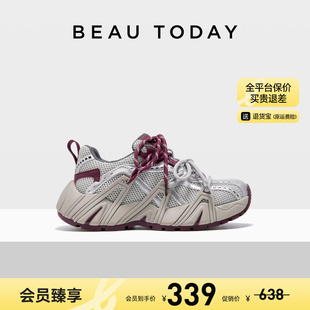 【清仓款】BeauToday厚底老爹鞋女款增高小众运动休闲鞋女跑鞋子