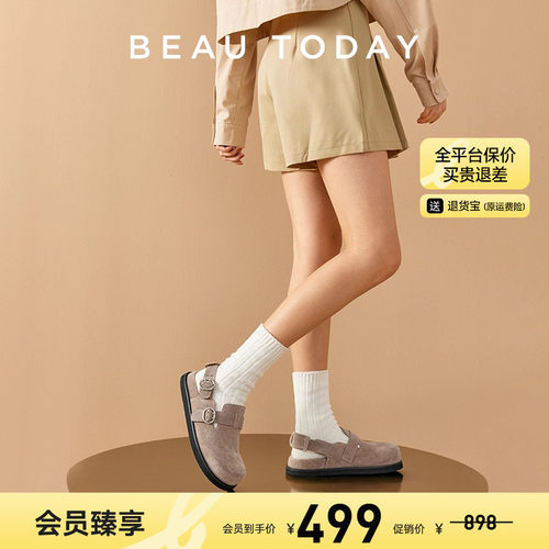 BeauToday勃肯鞋复古一字扣