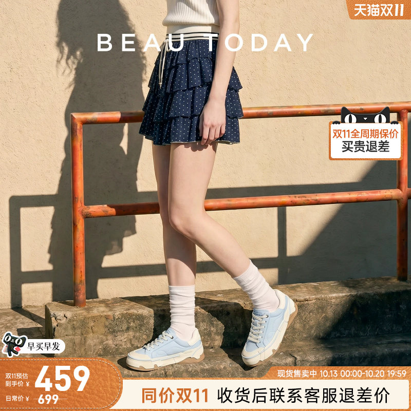 BeauToday星星蛋壳鞋女款2026新款秋季厚底帆布运动鞋休闲鞋女鞋