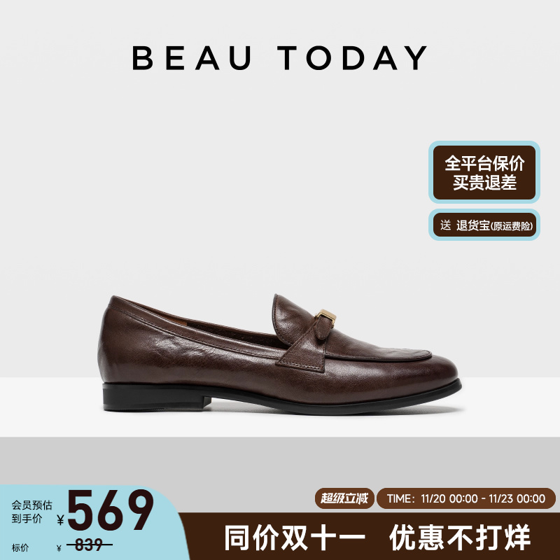 BeauToday黑色英伦乐福鞋