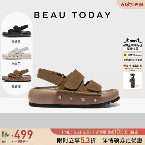 BeauToday厚底勃肯凉鞋