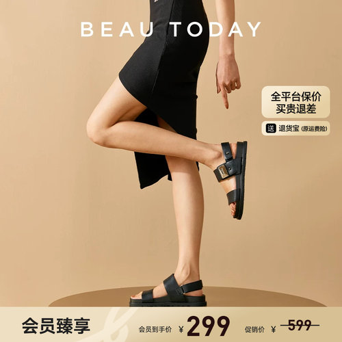 BeauToday一字带凉鞋休闲