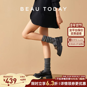 英伦风真皮女鞋 女厚底小皮鞋 明星同款 BeauToday复古乐福鞋