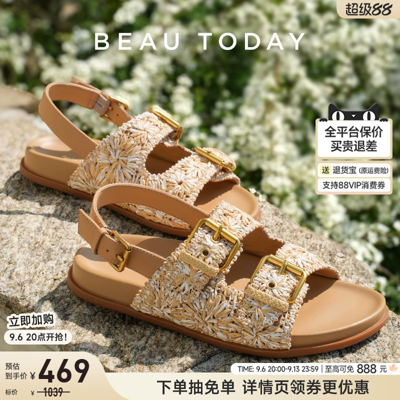 BeauToday平底勃肯凉鞋休闲时尚图片