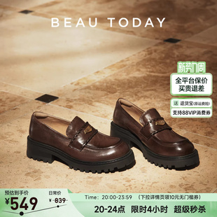 女款 休闲鞋 2026春季 女士单鞋 英伦风小皮鞋 BeauToday厚底乐福鞋