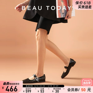 BeauToday黑色乐福鞋女玛丽珍鞋