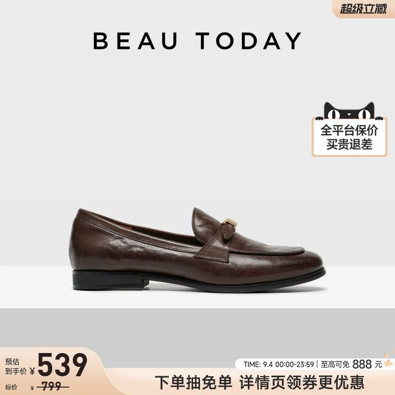 BeauToday英伦一脚蹬乐福鞋图片