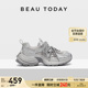 女款 银色运动鞋 2026新款 巨好看增高厚底鞋 女 春季 BeauToday老爹鞋