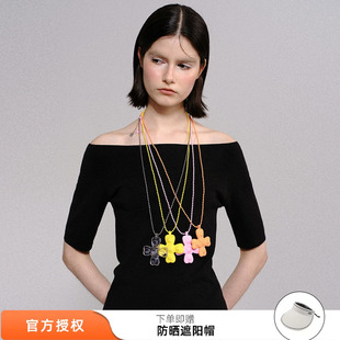 tokokkino 彩色树脂四面蝴蝶结项链毛衣链锁骨链 2026春夏新款