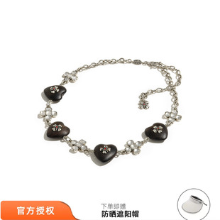 tokokkino 木与晶紫光檀木蝴蝶花短项链爱心锁骨链百搭 26春夏新款