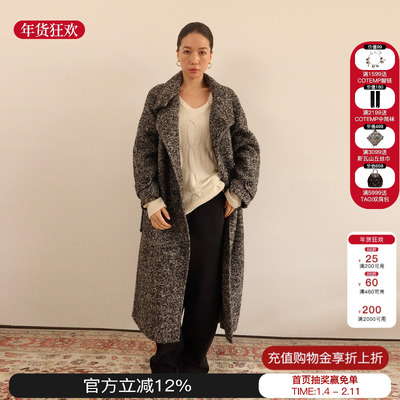 sesaar赛萨海勒圈圈双面呢长大衣