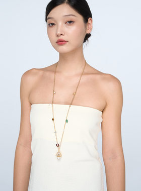 Blingkolio不另可 25新款天然石串珠台灯吊坠毛衣链百搭项链M星店