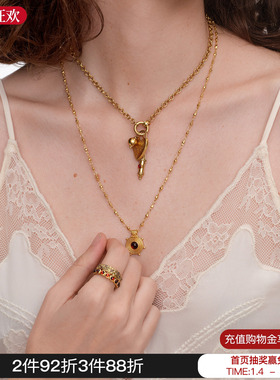 D'ACCORD罗马鎏金雕刻做旧项链