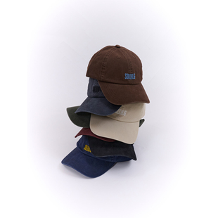 新款 25冬季 洗水撞色棒球帽刺绣鸭舌帽可调节大头围帽子 HUG SOUL