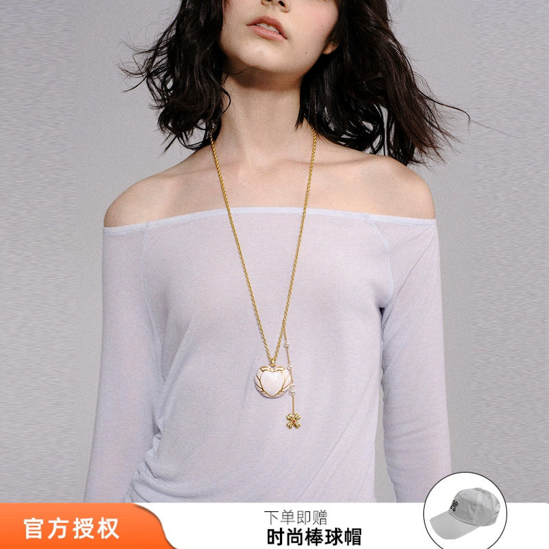 tokokkino 2025年新款小众设计珍珠巨蟹座项链长款项链锁骨链