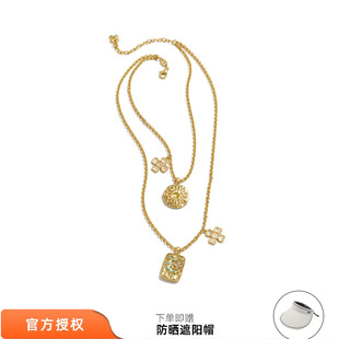 tokokkino 日月多吊坠简约宝石项链双层项链叠戴毛衣链 26春夏新款