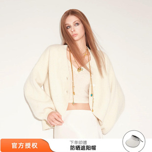 tokokkino soft arc弧形立领羊毛开衫 v领毛衣外套显瘦 26春夏新款