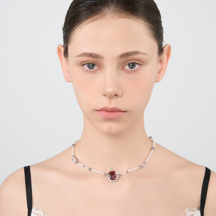 1Blingkolio不另可草莓樱桃盘子项链