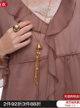 DACCORD珍珠塔螺流苏项链