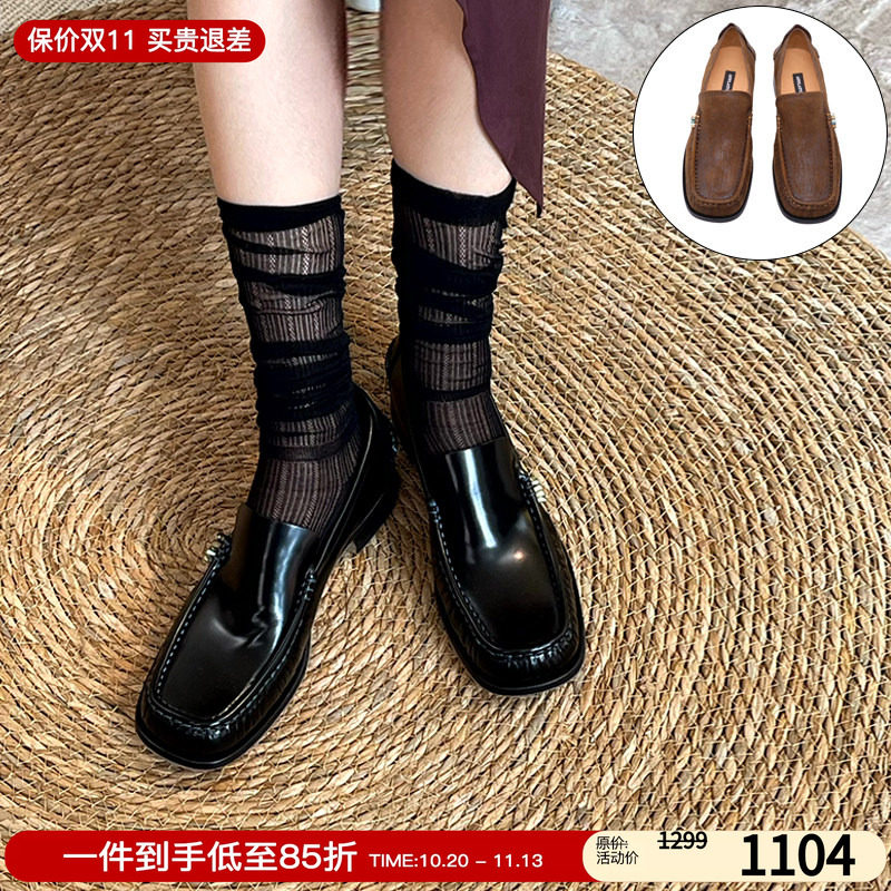 吴昕同款Afflatus3 2026新款复古松石乐福鞋经典做旧皮鞋单鞋女