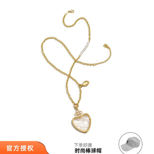tokokkino 26春夏新款海心白水晶心形项链精致锁骨链百搭毛衣链