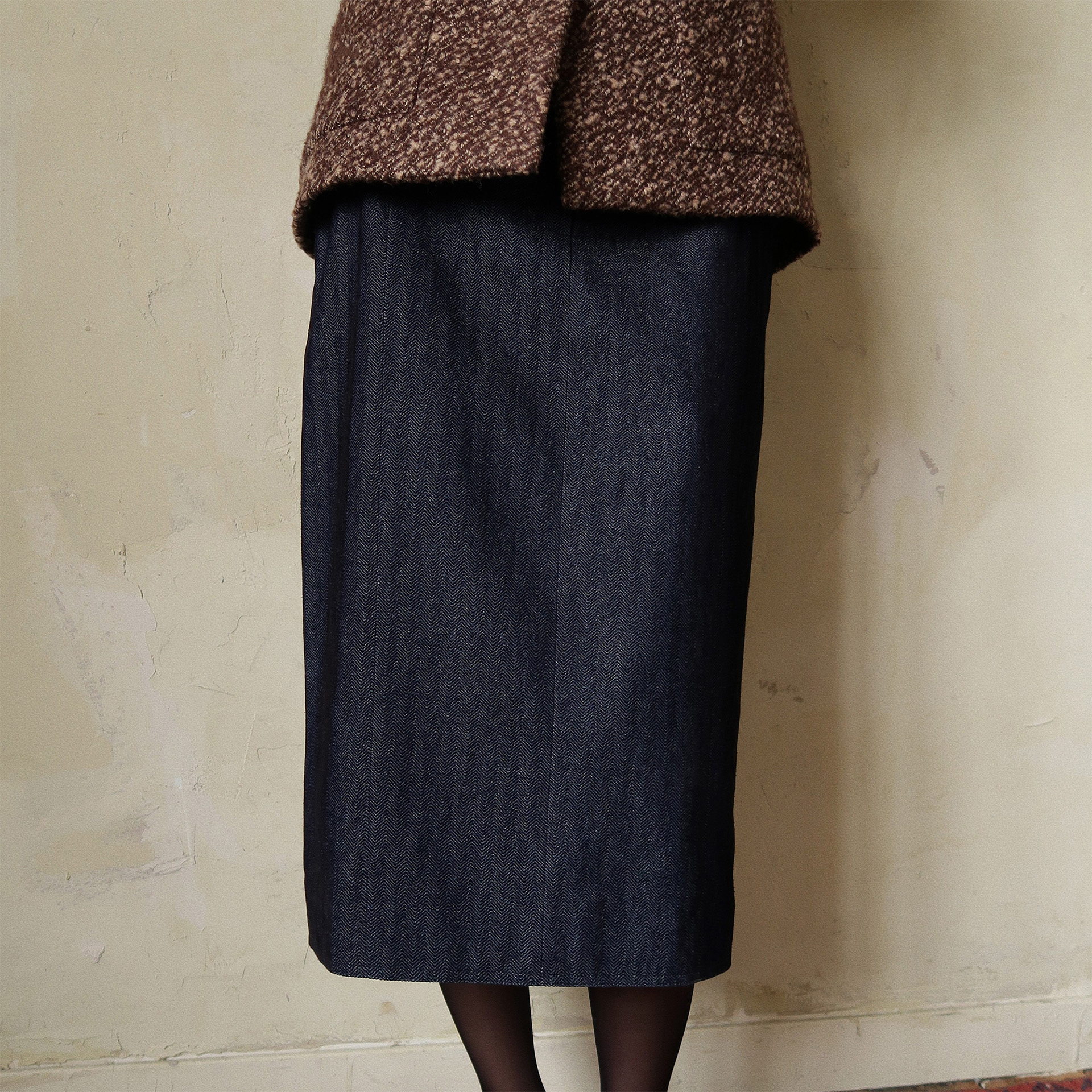 sesaar赛萨修身休闲中腰半裙