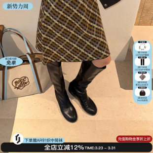 Orinous26新款 内增高弹力靴复古及膝靴显瘦高筒靴子女M星店